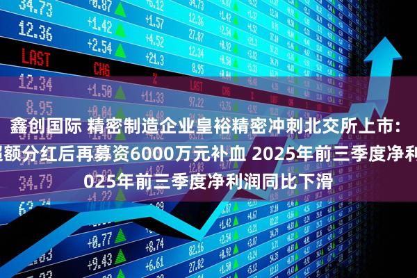 鑫创国际 精密制造企业皇裕精密冲刺北交所上市: 6800万元超额分红后再募资6000万元补血 2025年前三季度净利润同比下滑
