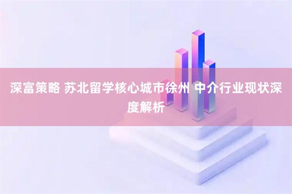 深富策略 苏北留学核心城市徐州 中介行业现状深度解析